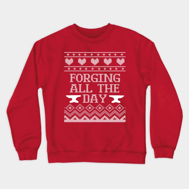 Ugly Forging Holiday Sweater design Crewneck Sweatshirt by Nice Surprise